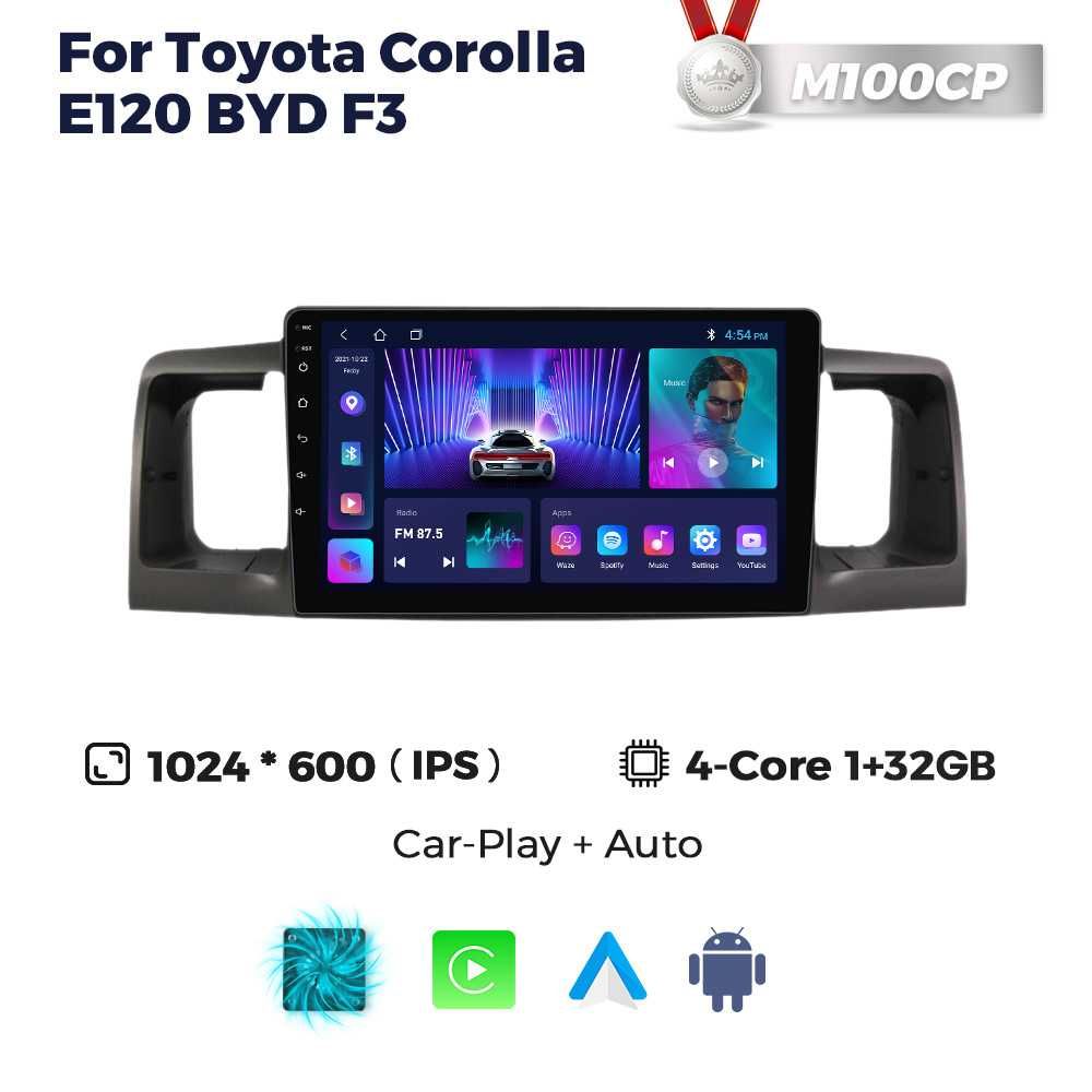 Штатна магнітола Toyota Corolla E120 android тойота DVD GPS навігація