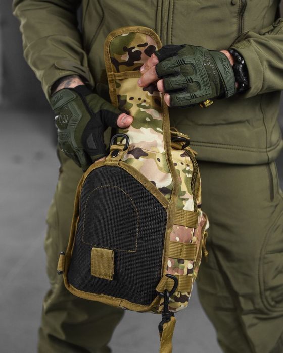 Тактична військова сумка-барсетка через плече мультикам на 6л