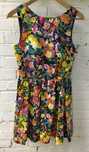 Zara Basic sukienka kwiaty kolorowe floral dress wycięte plecy hit r.M