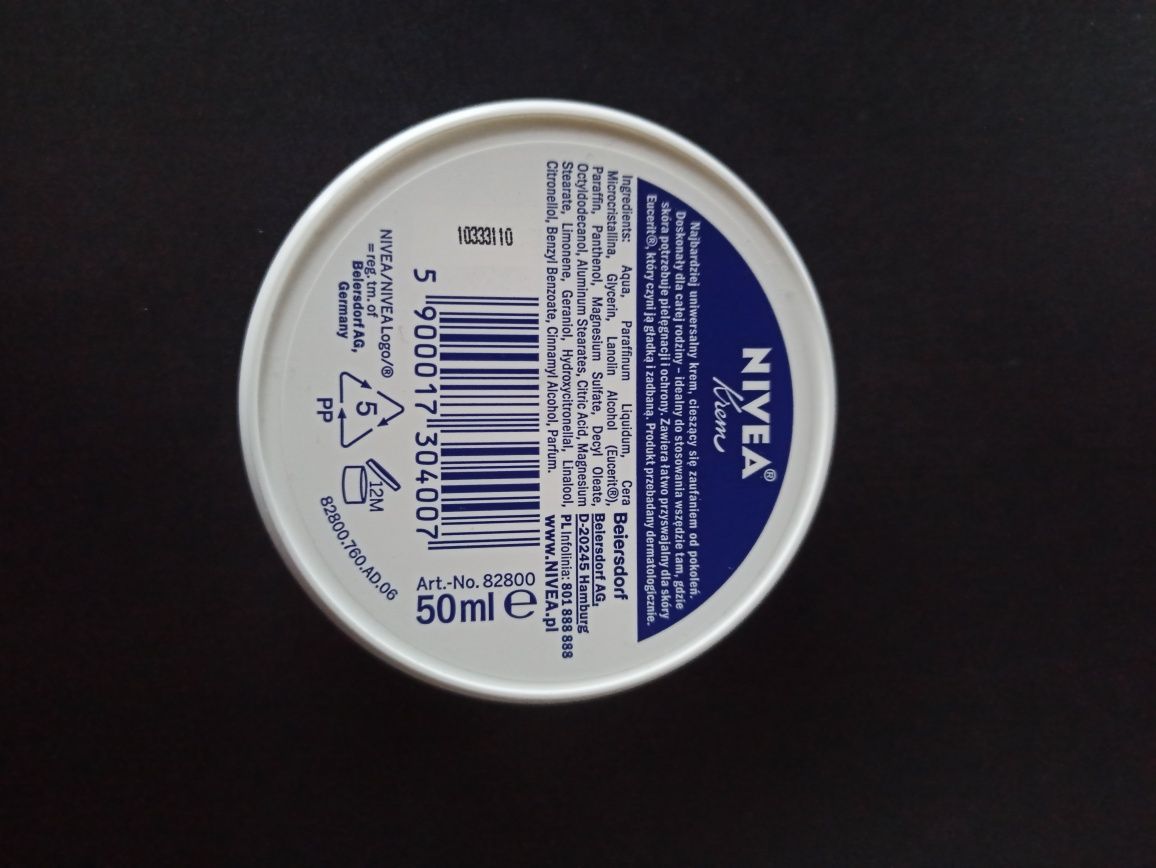 Krem Nivea plastik 50ml. zestaw 10szt.