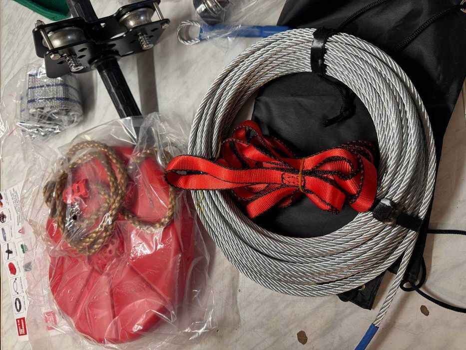 Bezpieczna Tyrolka Dla Dzieci Z Siedziskiem 120kg 30m mocna