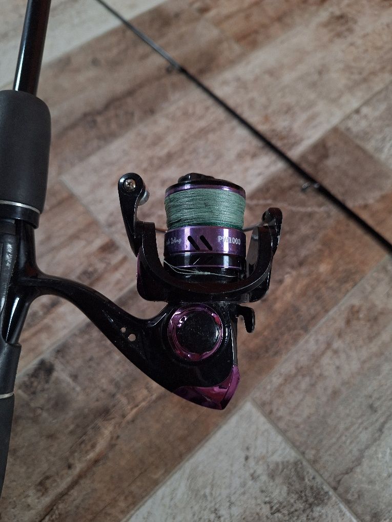 OKAZJA 2-10g 180cm  lekki spinning z kołowrotkiem plecionka 0.08