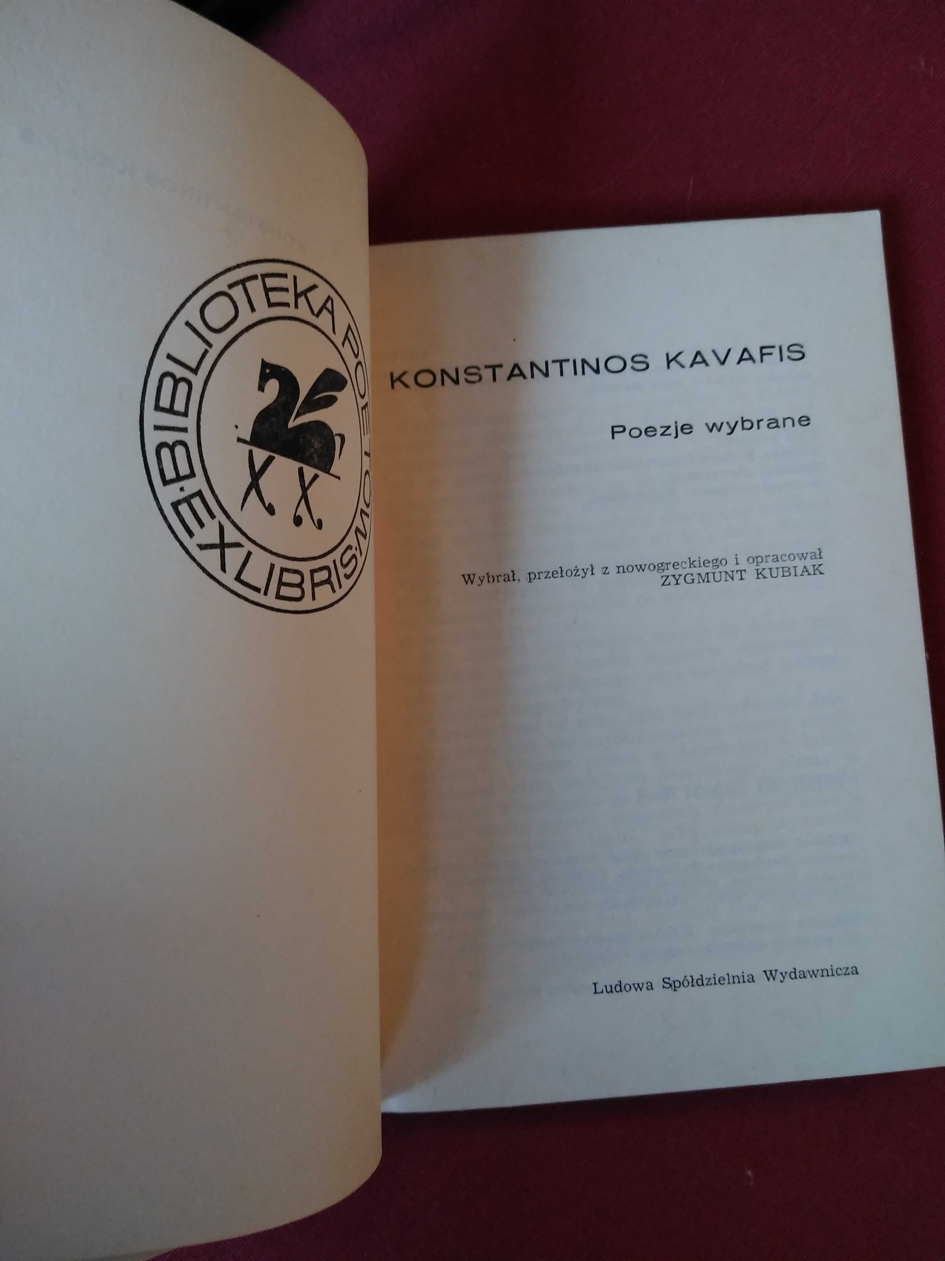 Kavafis Poezje wybrane Biblioteka Poetów
