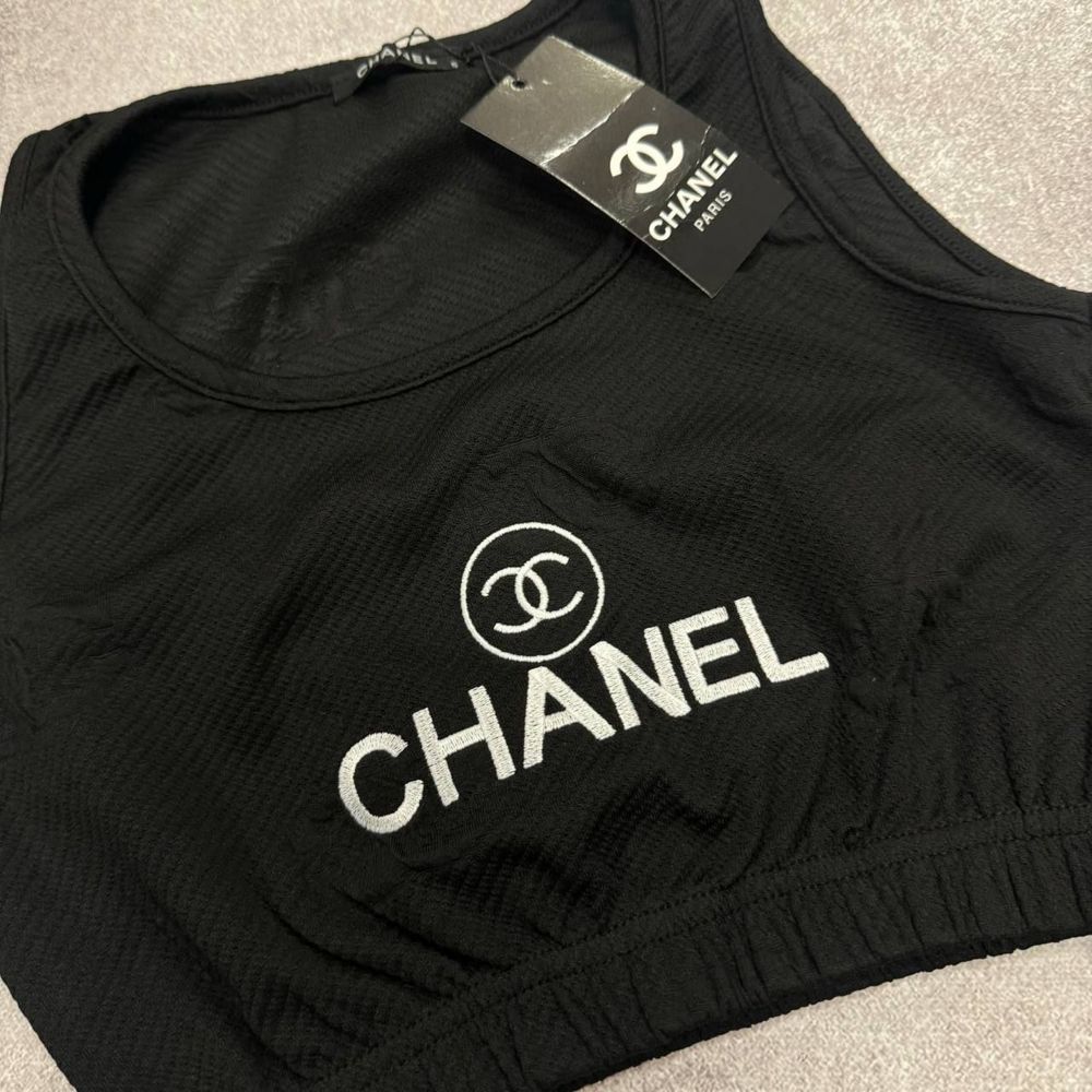 NEW SEASON| Женский костюм Chanel| S-L| черный|топ|шорты|качество-LUX