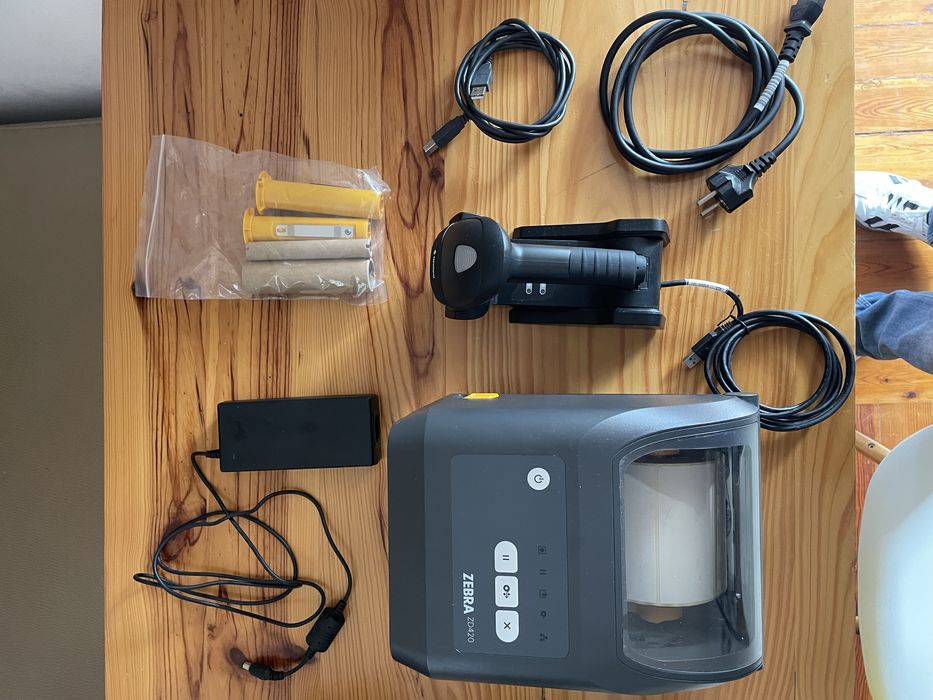 Impressora de etiquetas + scanner sem fio