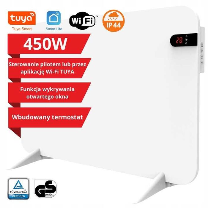 Grzejnik na podczerwień 450W, panel elektryczny promiennik z WiFi Tuya