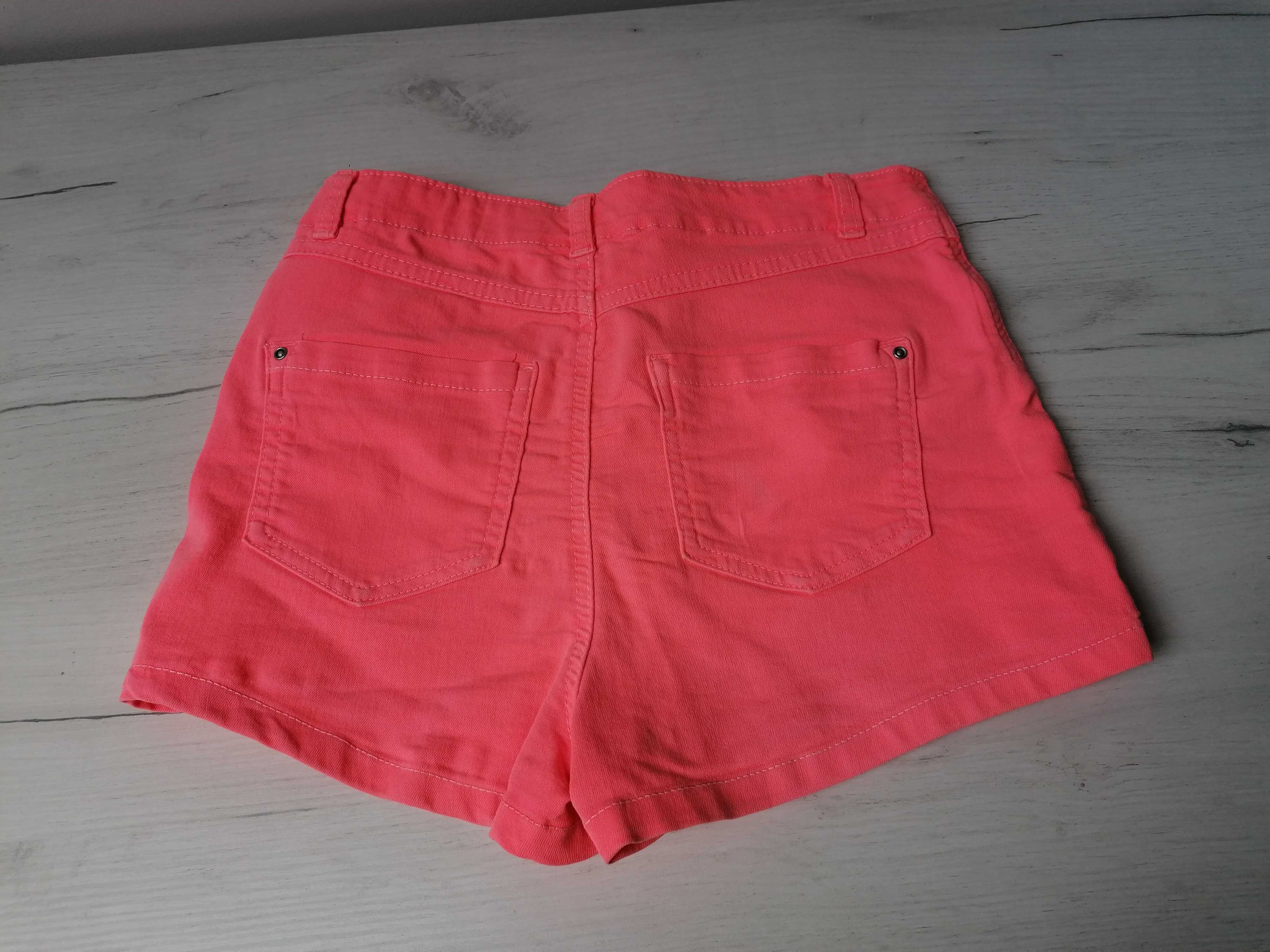 Szorty krótkie spodnie C&A rozmiar S z wysokim stanem pomarańczowe