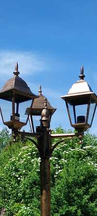 Latarnia, lampa ogrodowa RETRO wysoka klasyczna potrójna