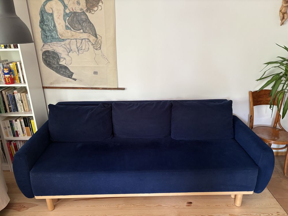 Granatowa Sofa IKEA GRUNNARP 3‑osobowa