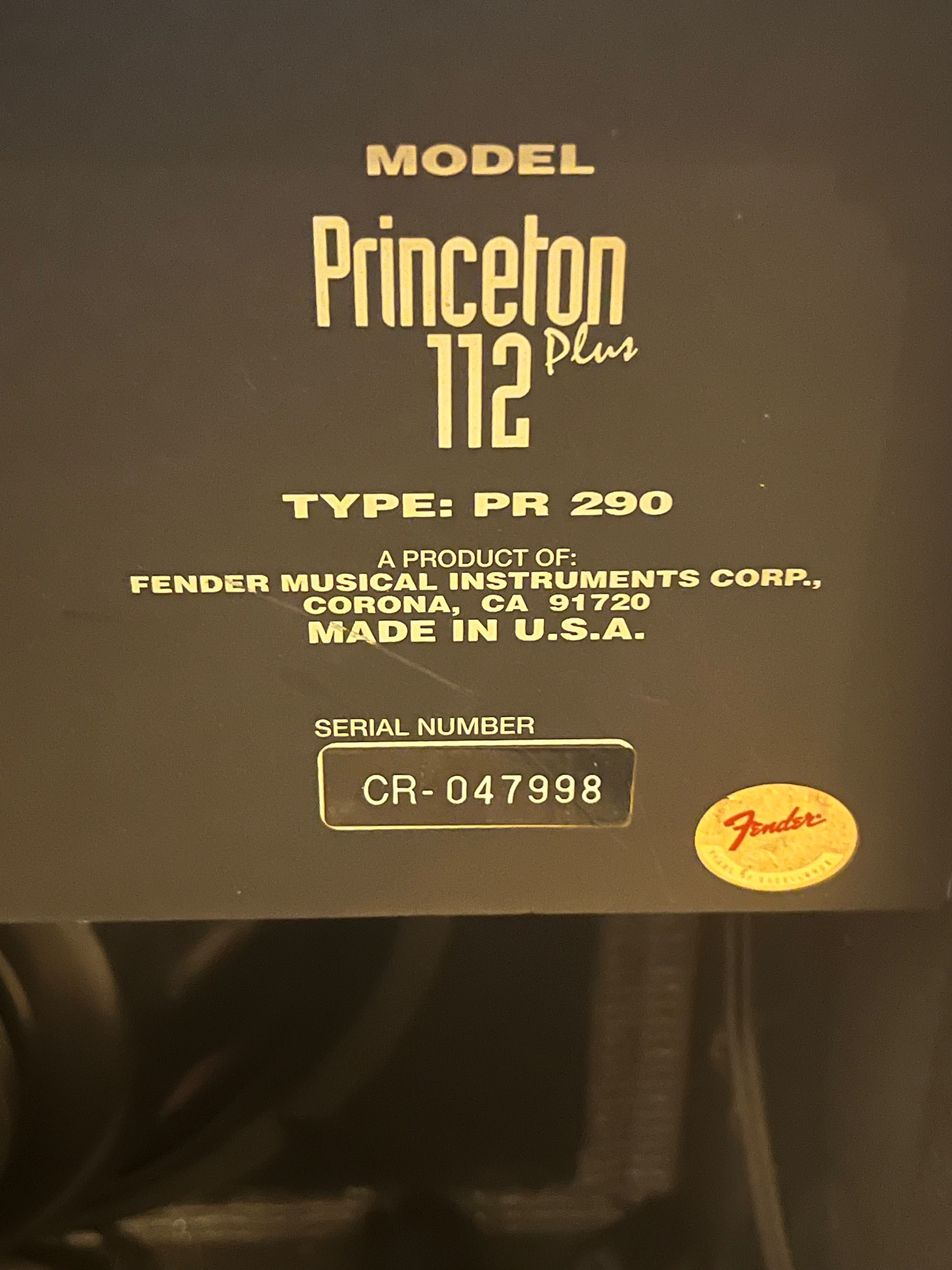 Wzmacniacz gitarowy Fender Princeton 112 Plus USA Piec gitarowy