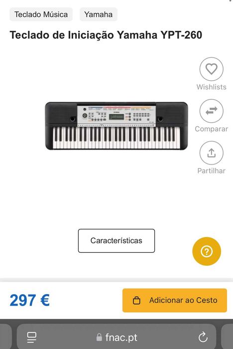 Yamaha YPY-260 novo. piano/teclado