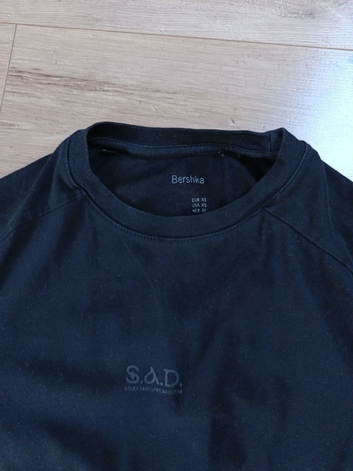 T-shirt męski czarny Bershka XS