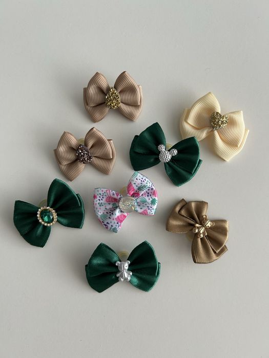 8x ręcznie robione kokardki ozdoby do włosów handmade