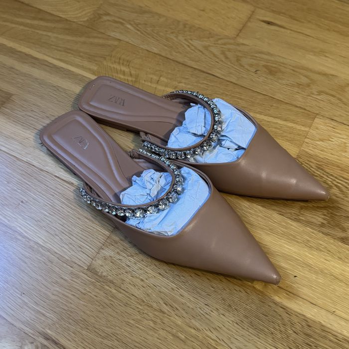 Мюлі жіночі бежеві Zara 39 розмір