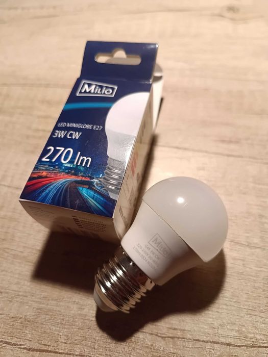 10x Żarówka ledowa LED MINI KULKA E27 3W 270lm barwa zimna 6500K