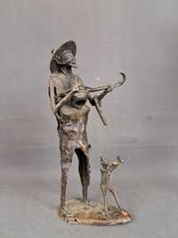 Brąz, stara afrykańska rzeźba z brązu, wys. 37 cm