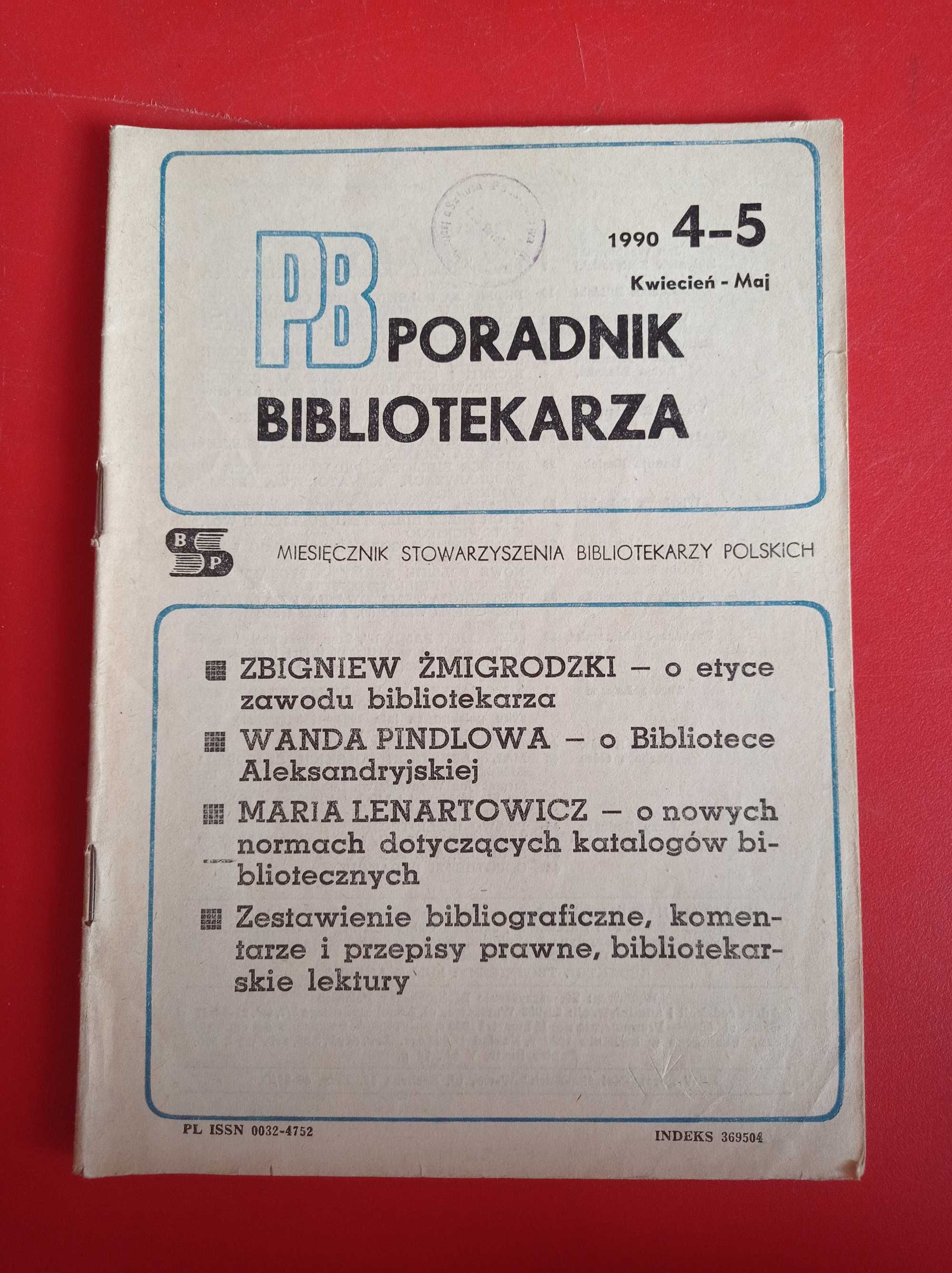 Poradnik Bibliotekarza, nr 4-5/1990, kwiecień-maj 1990