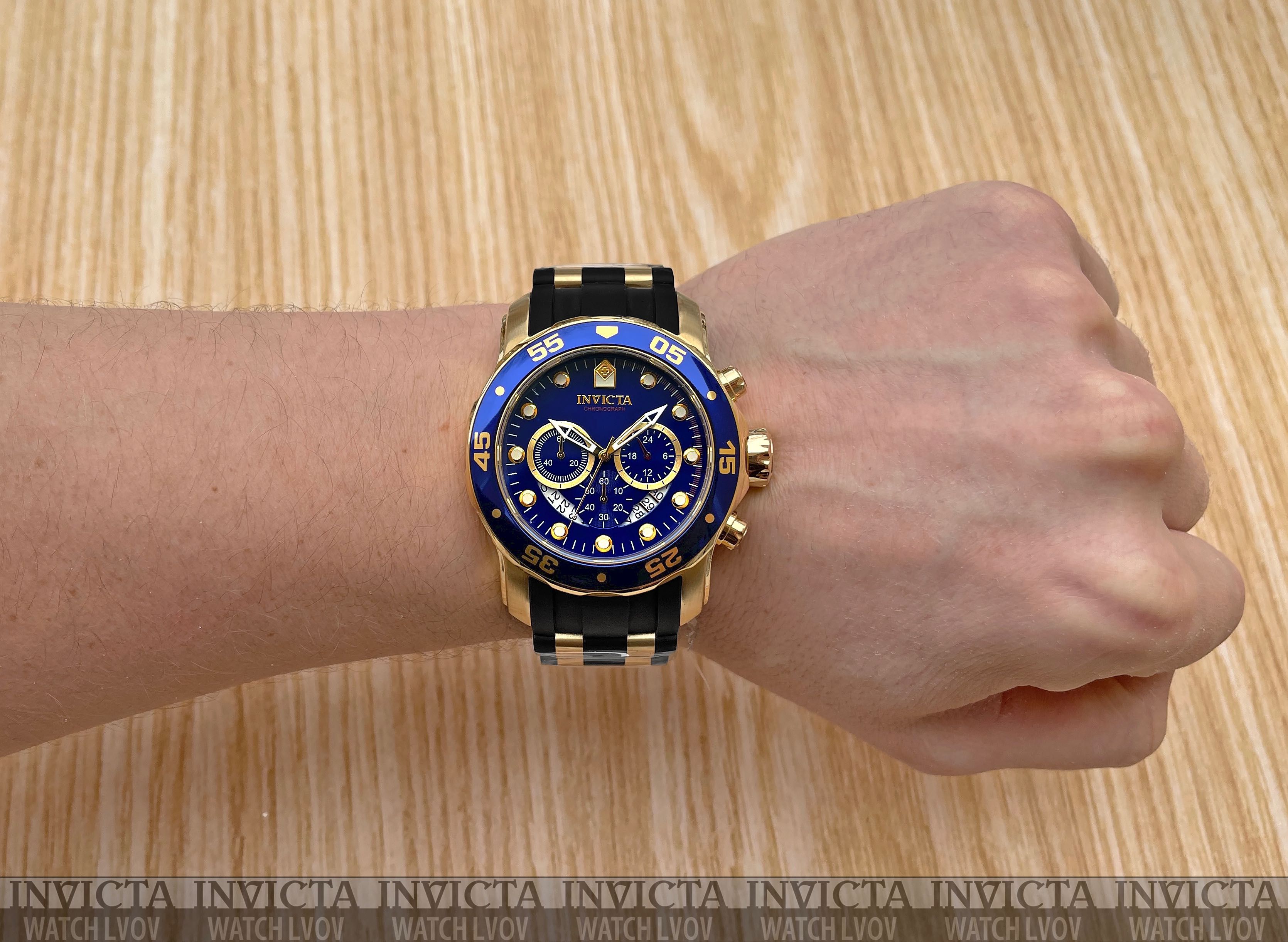 Мужские часы Invicta 6983 Pro Diver Scuba Blue Gold Chronograph