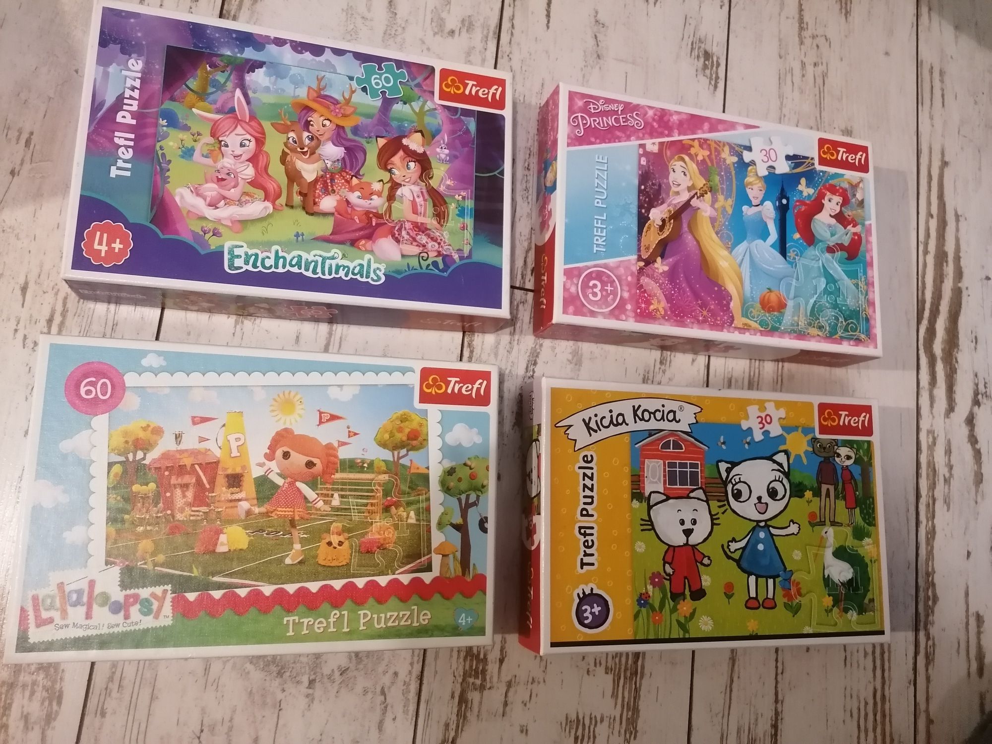 Trefl puzzle enchantimals, Lalaloopsy, kicia Kocia, księżniczki Disney