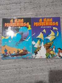 2 livros - A Ilha Misteriosa de julio verne