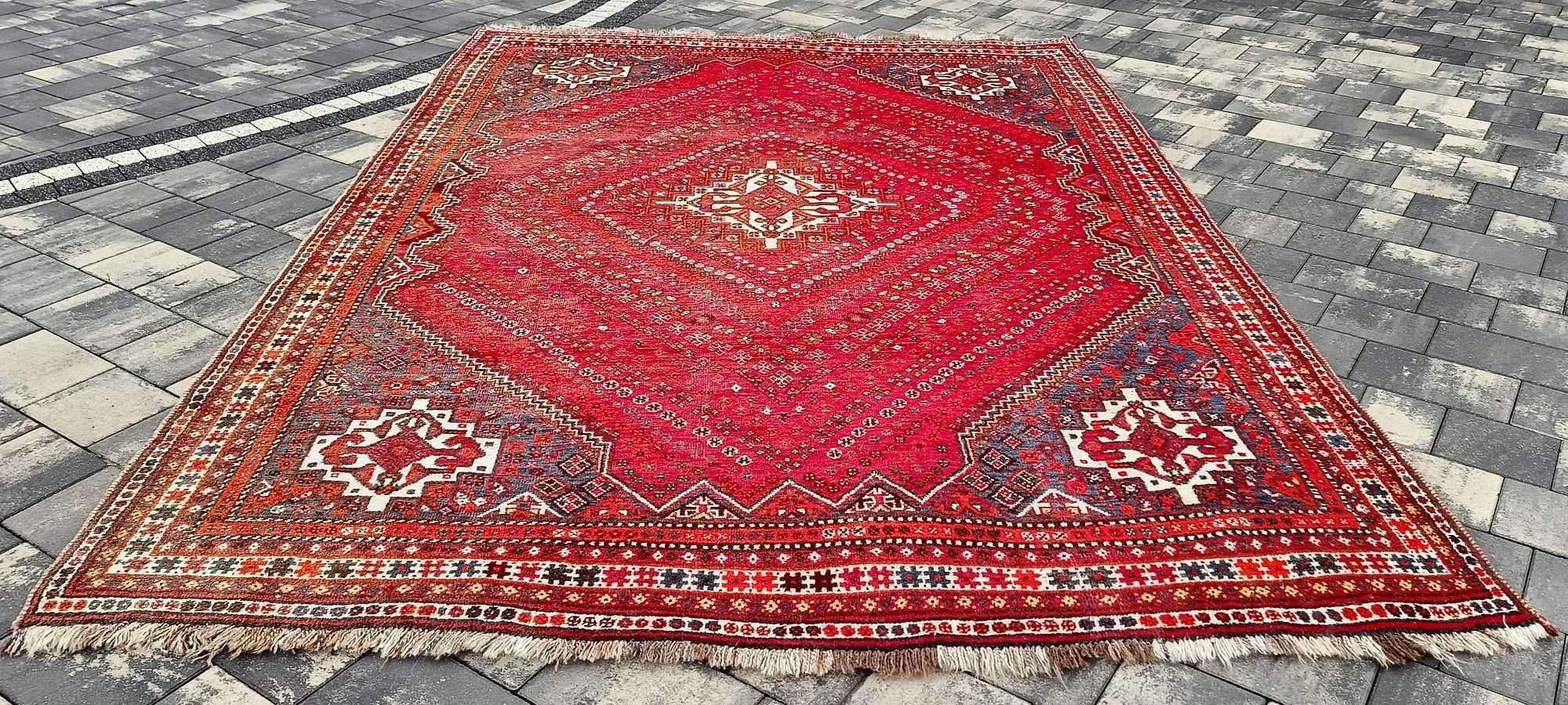 Shiraz dywan wełniany perski Iran tkany ręcznie 313 x 215 cm wełna