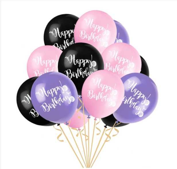 Balony Happy Birthday Syrenka - urodziny - 30 szt - nowe