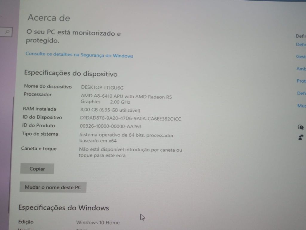 Portátil HP A8 Windows 10 Home