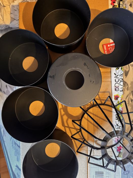 Klosze do pająka e27 komplet loft 6 sztuk i diament czarne