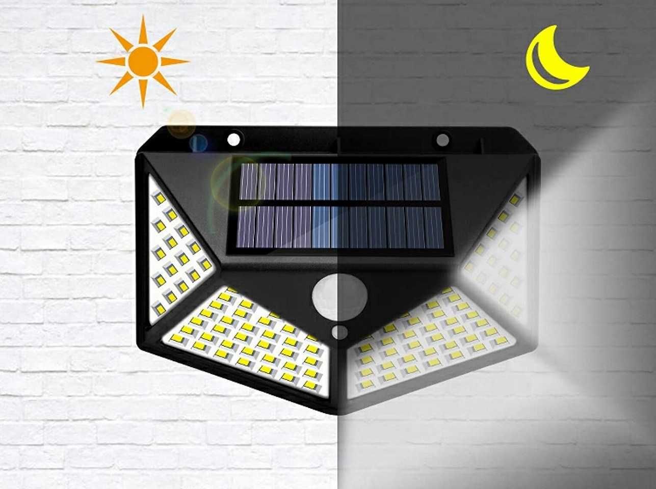 Lampa solarna z czujnikiem ruchu zmierzchu uliczna 100 led wodoodporna