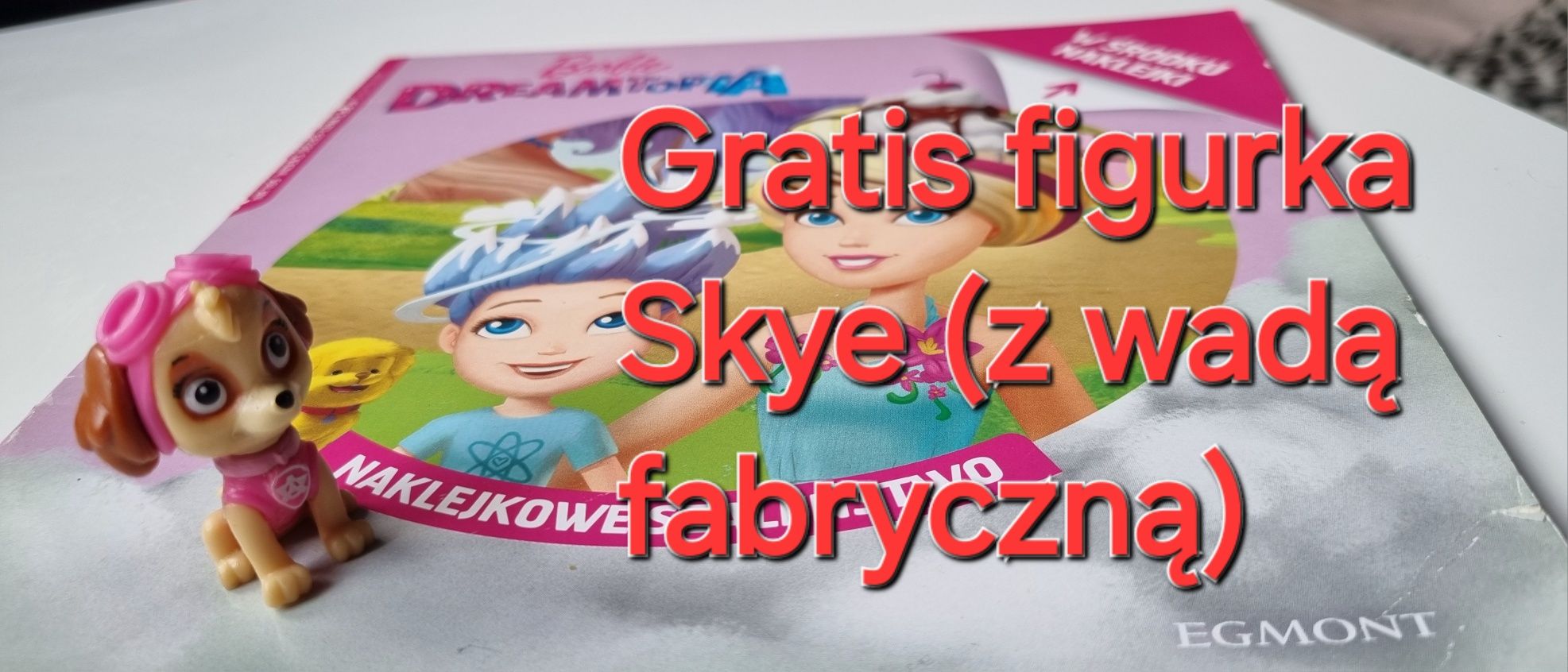 Książeczka Barbie Dreamtopia + figurka Skye psi patrol