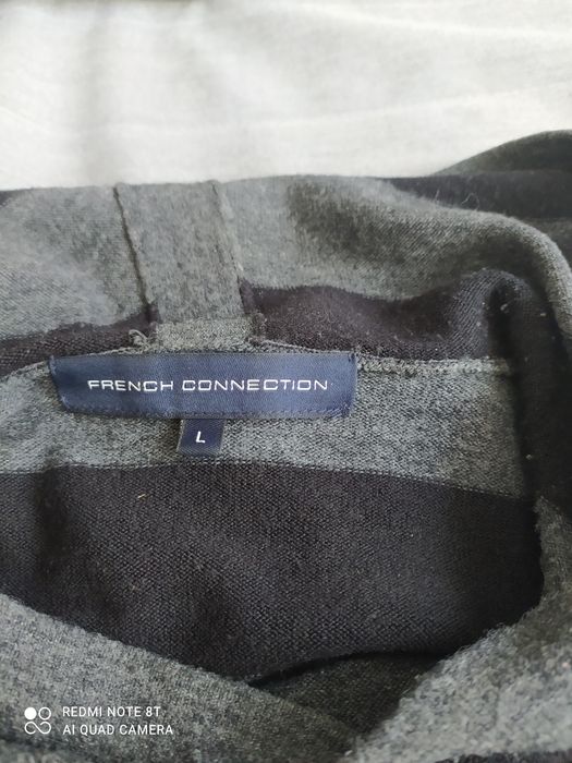 Sweter z kapturem męski French Connection rozm. L paski hoodie
