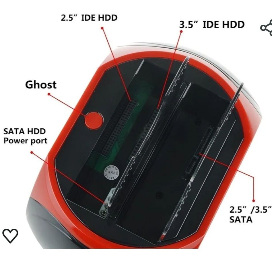 DAHSHA Dual 2,5/3,5 polegadas IDE SATA All in One HDD Docking Station