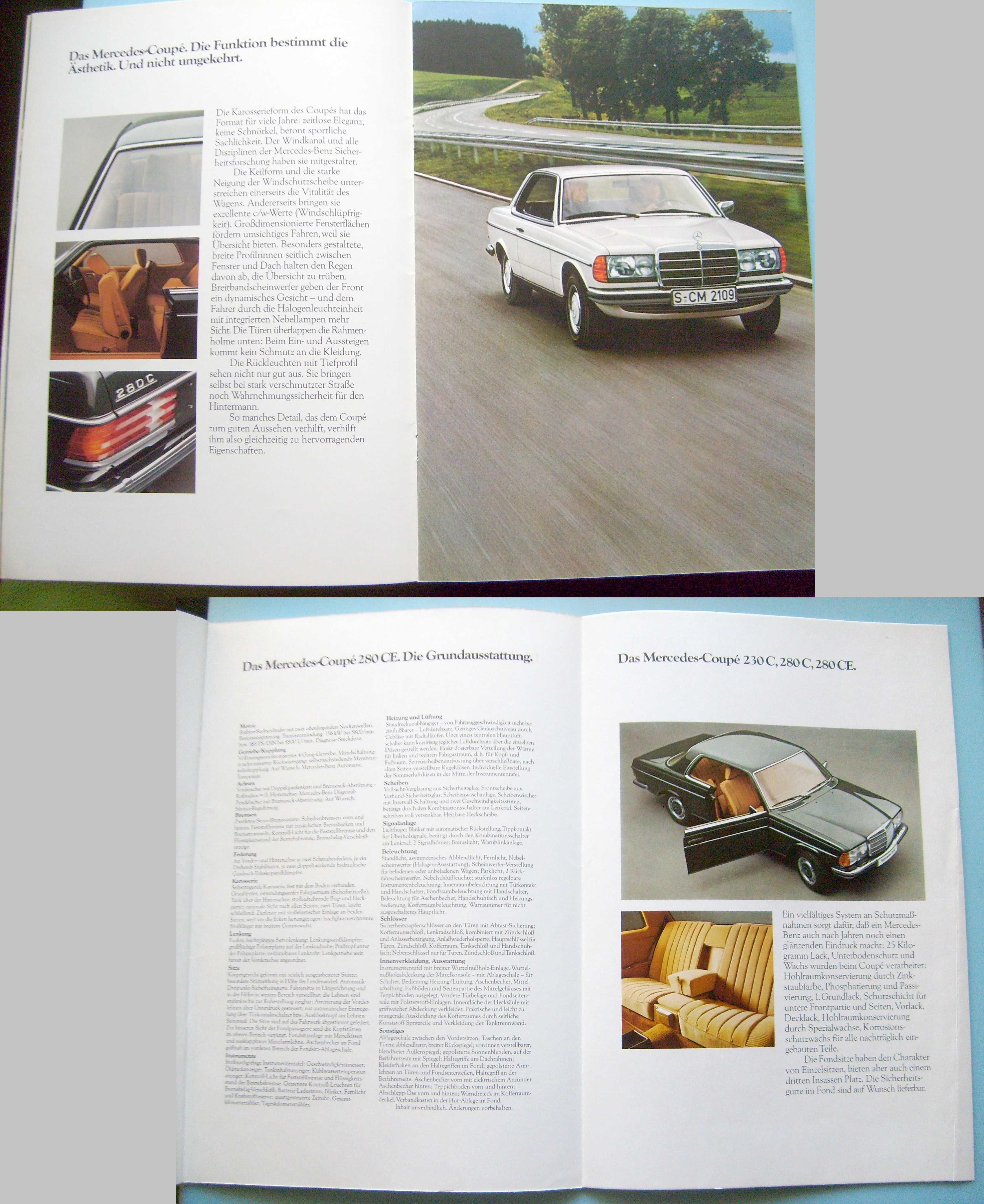 Mercedes W123 Coupe / C123 '78 (230C, 280C, 280CE) * prospekt 48 str.