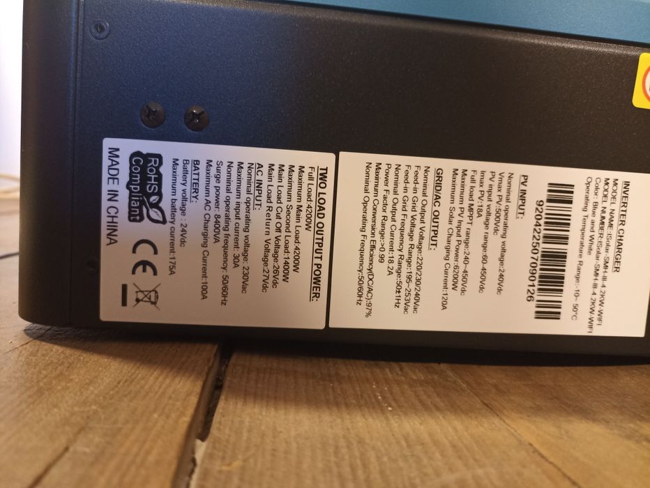 Inversor híbrido solar residencial 4200w 24v Novo