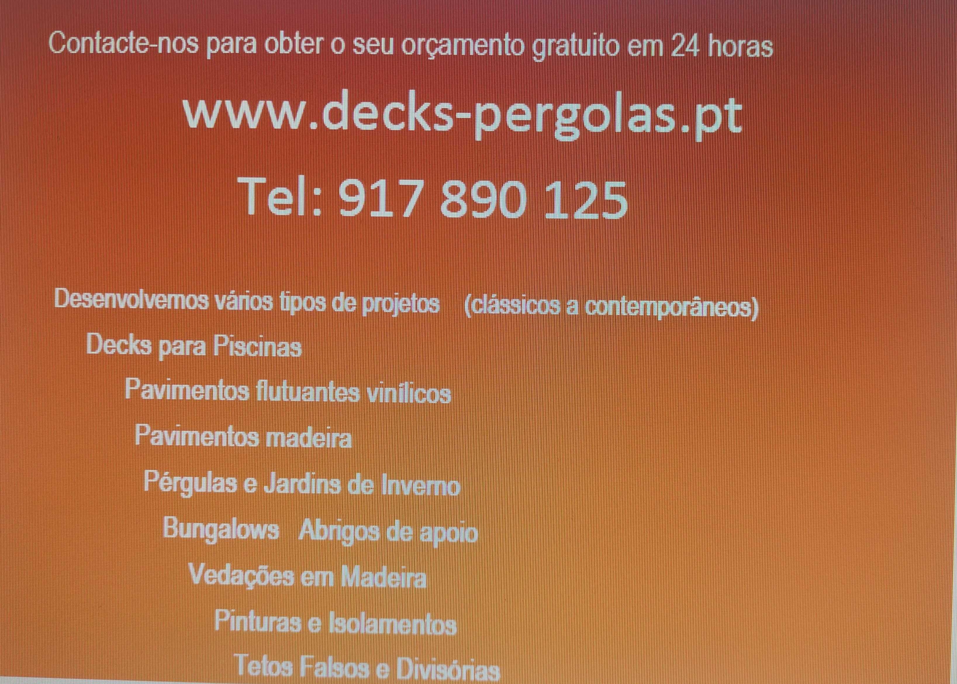 Decks para piscinas , Decks para  Esplanadas   e  Pergolas