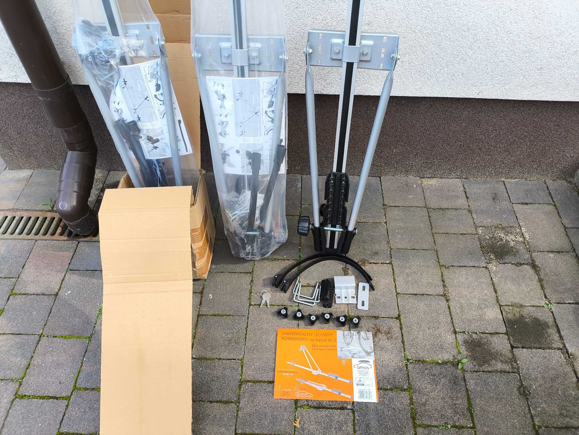 3x BAGAŻNIK dachowy na rower-uchwyt rowerowy ALUMINIOWY na dach - AMOS