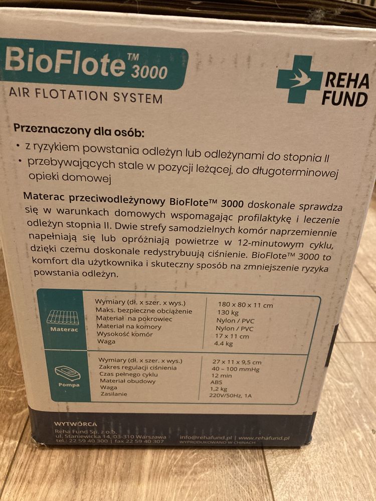 Materac przeciwodlezynowy Bioflote 3000 Nowy