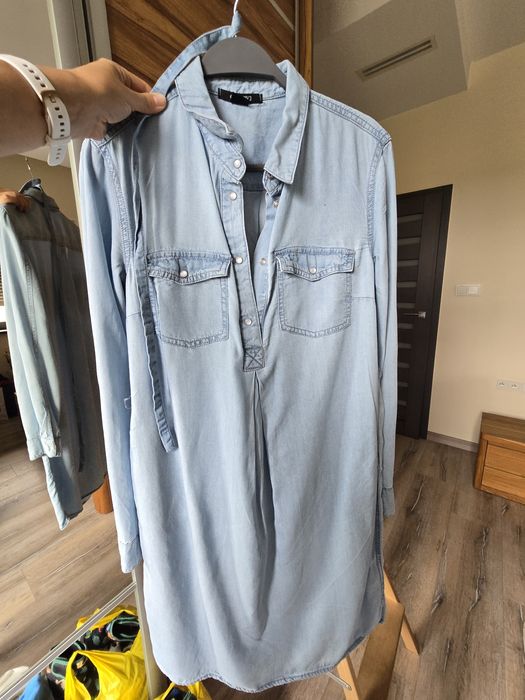 Luźna sukienka jeansowa