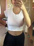 Biały crop top na krótki rękaw Cropp 36 S