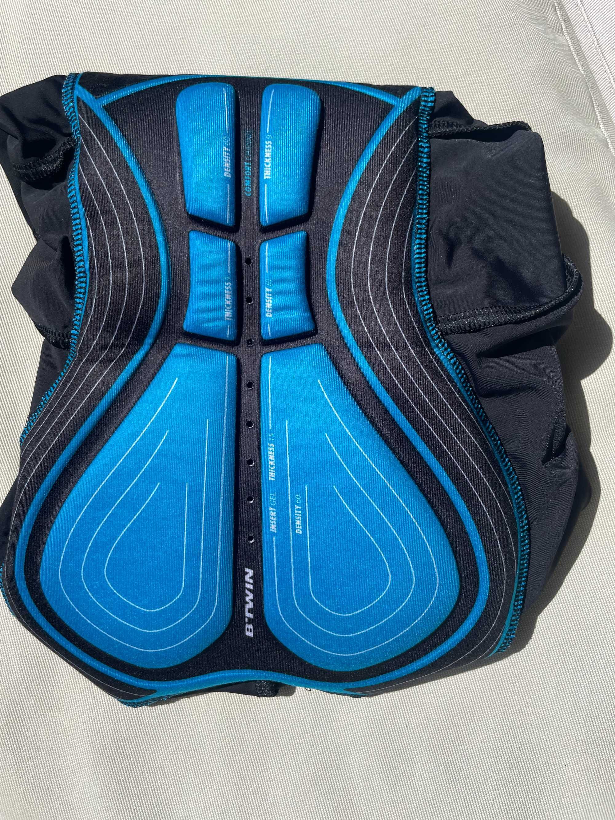 Calções BTT / CICLISMO BTWIN Pretos Almofadados, TAM L