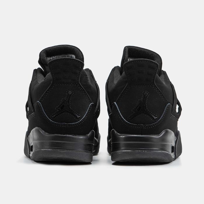 Мужские кроссовки Nike Air Jordan 4 Cat Full Black. Размеры 40-46