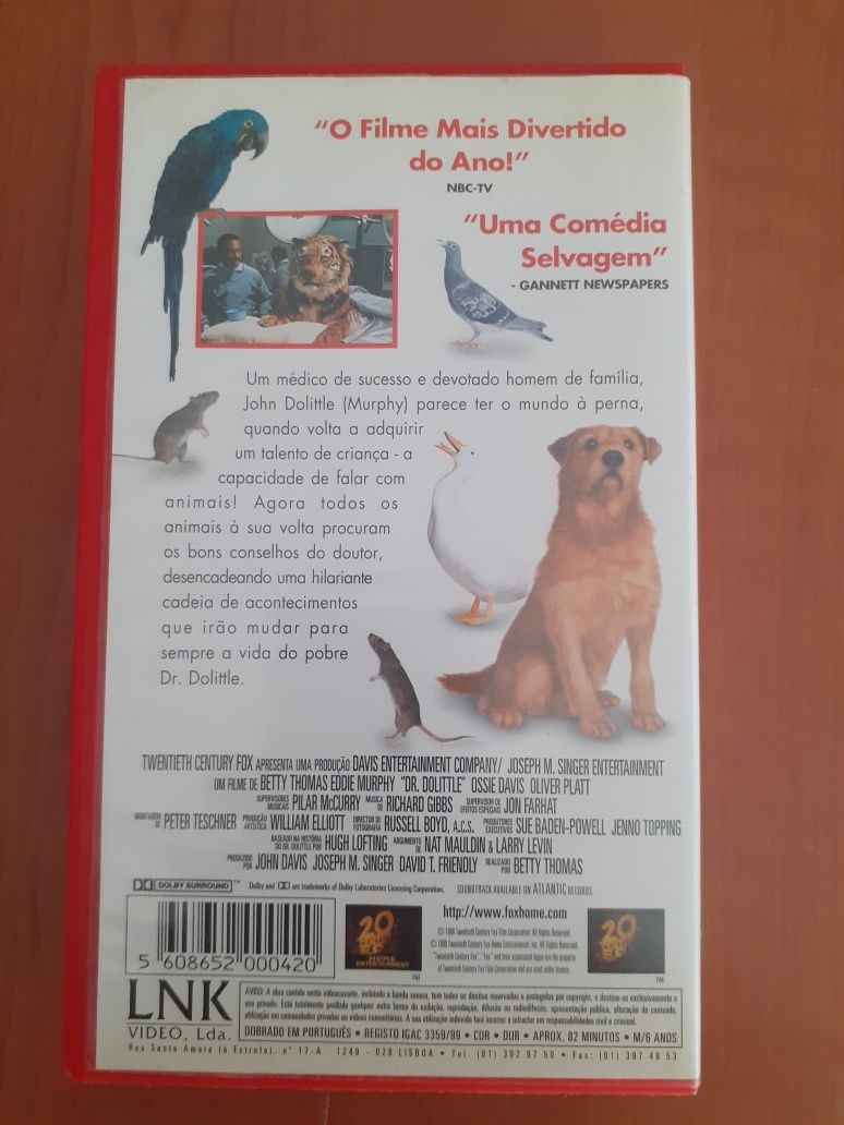 VHS: Dr. Dolittle (versão dobrada RARA)