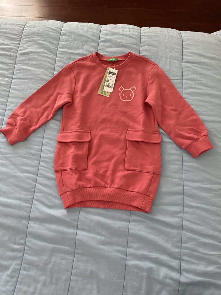 Vestido sweatshirt para criança benetton - 3/4 anos