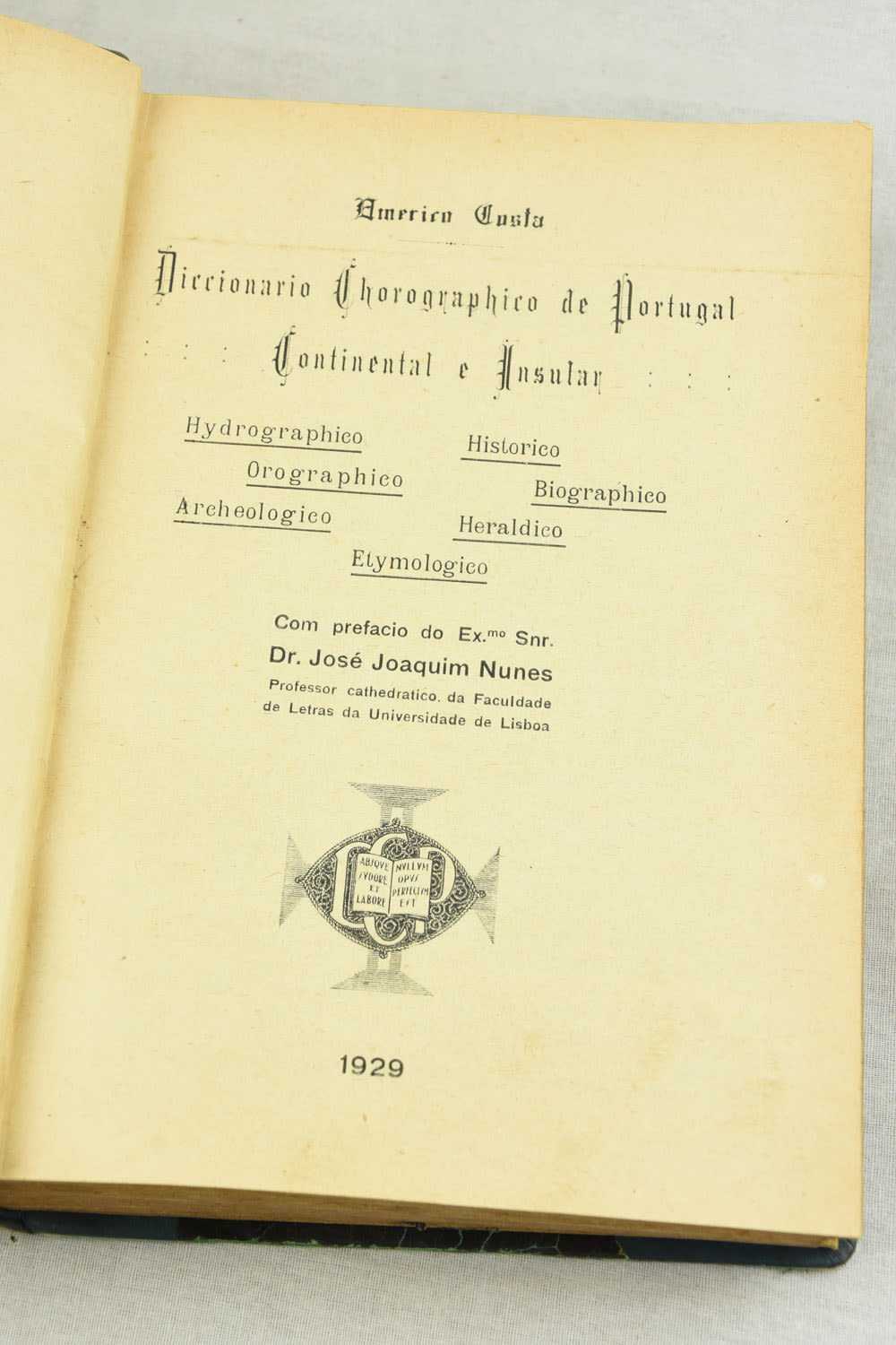 DICIONARIO COROGRAFICO DE PORTUGAL CONTINENTAL E INSULAR - 11 vol.