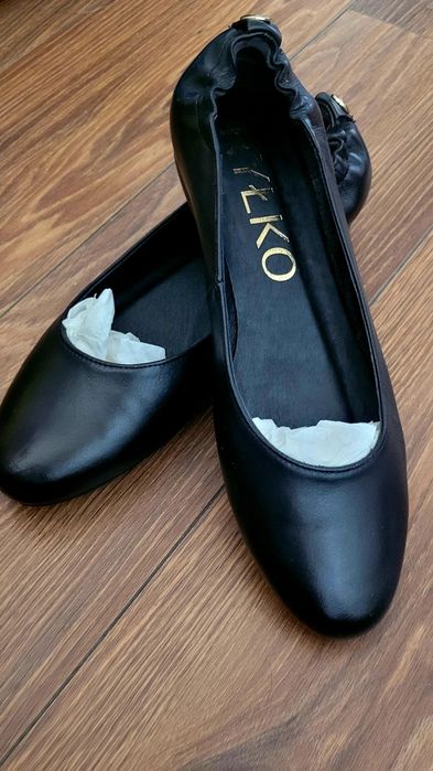 Baleriny Skórzane Damskie Ryłko