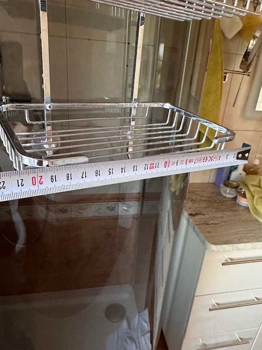 chromowana półka pod prysznic