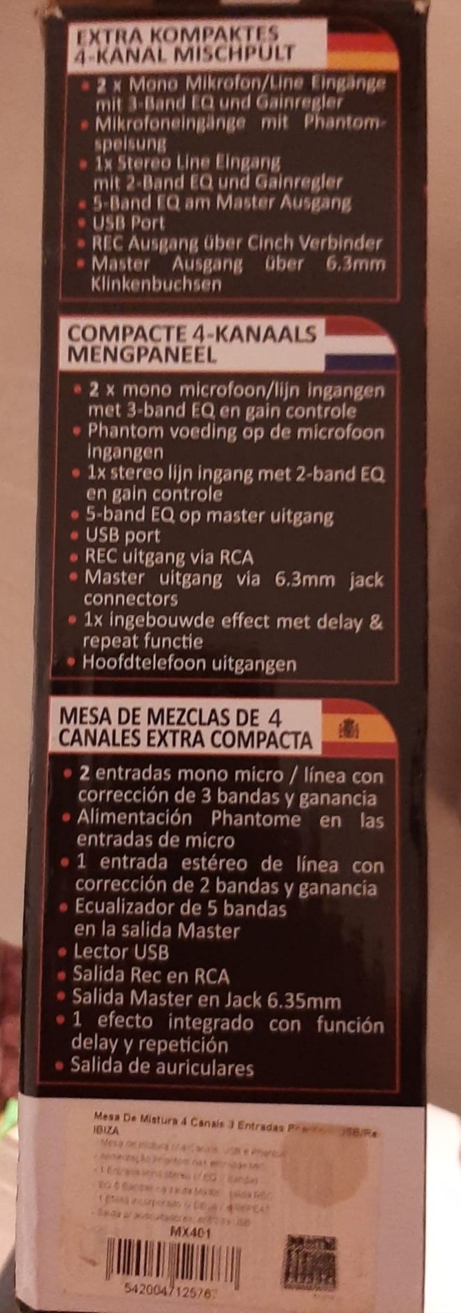 Mesa de mistura Ibiza sound MX 401