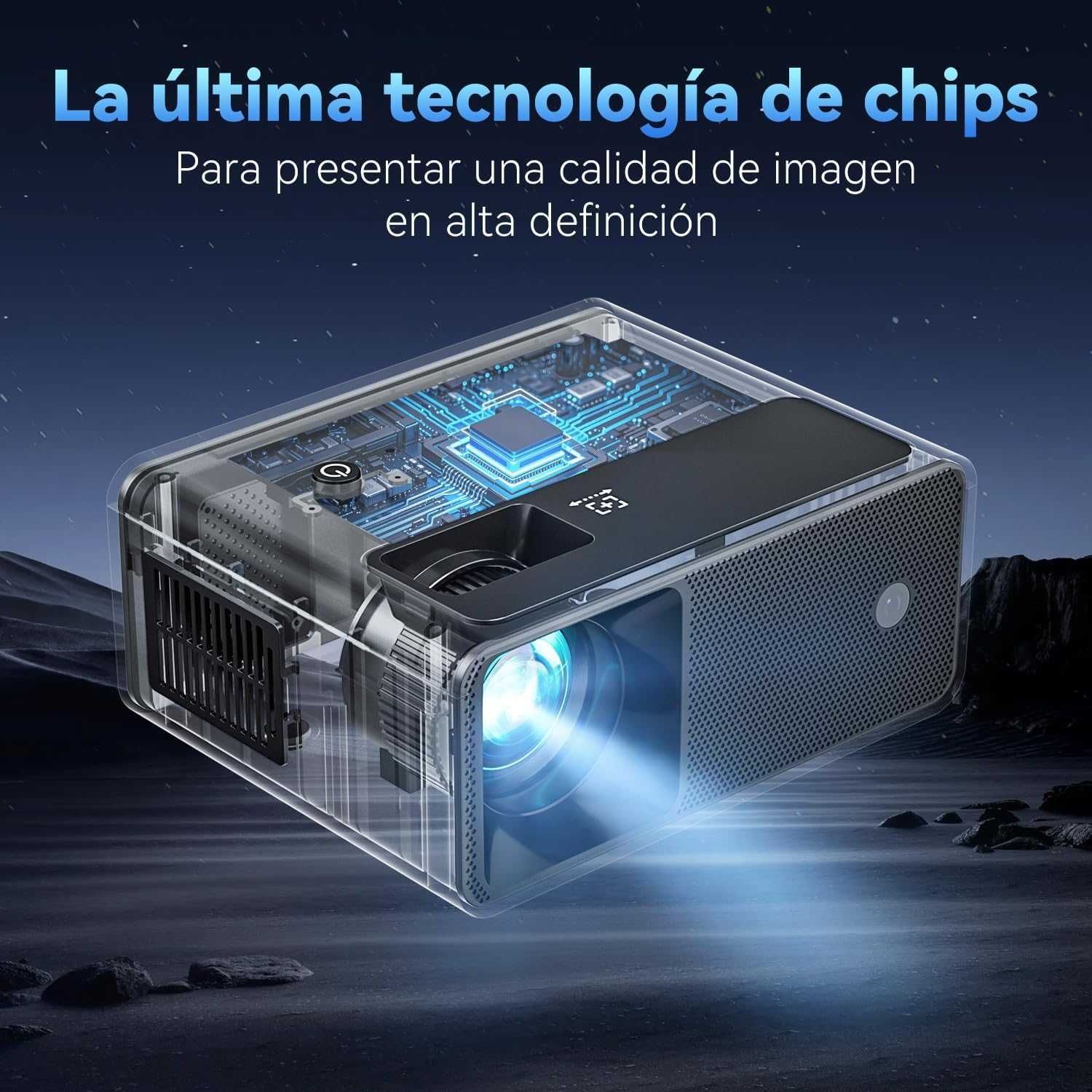 Mini projetor 13000 lúmenes, compatível  iOS/Android/TV Stick/HDMI/USB