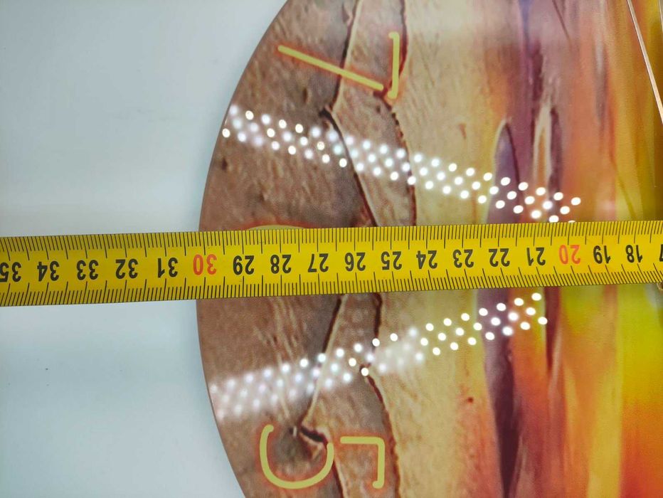 Zegar szklany okrągły Zachód nad morzem 30cm, Zegar Ścienny