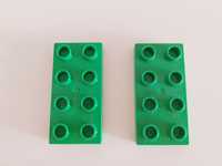 Klocek Lego Duplo 2x4 zielony płaski pojedyncze klocki